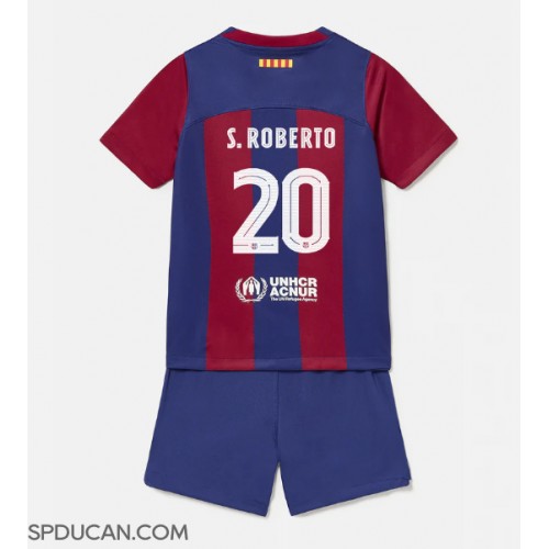 Dječji Nogometni Dres Barcelona Sergi Roberto #20 Domaci 2023-24 Kratak Rukav (+ Kratke hlače)